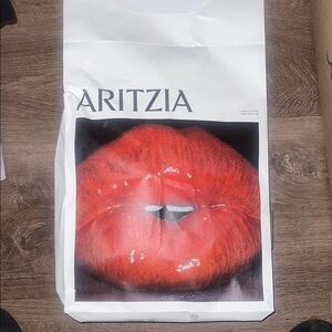 Aritzia Vibrant Red Lips Art Bag